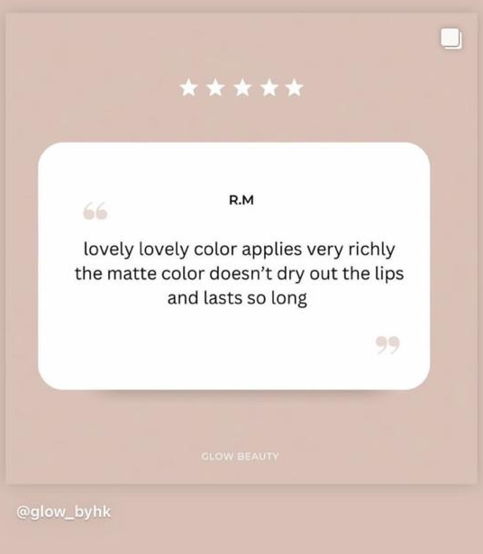 Customer review from R.M. about a GlowbyHK lip color